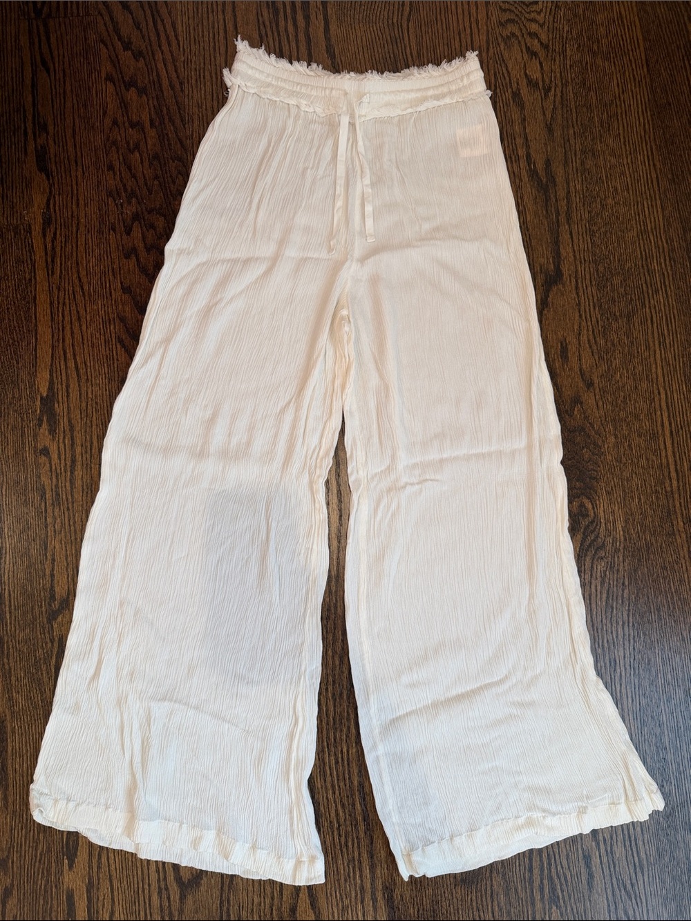 Women’s O’Neill Size S Wide-Leg Crinkle Pants Sheer Lightweight Summer Bottoms
